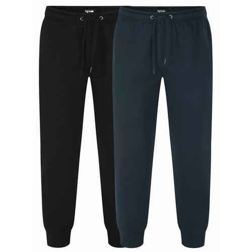 Bigdude Basic Cuffed Joggers Twin Pack Black/Navy